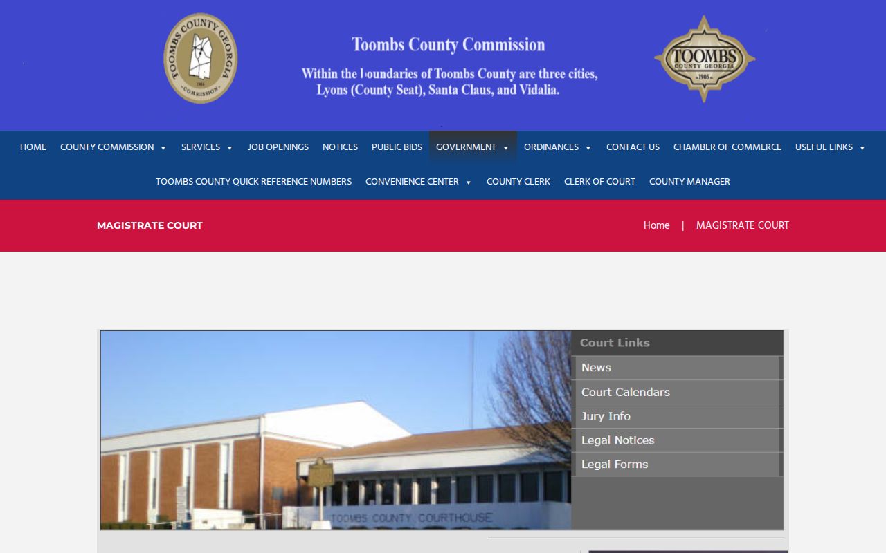 Toombs County bench warrant court office