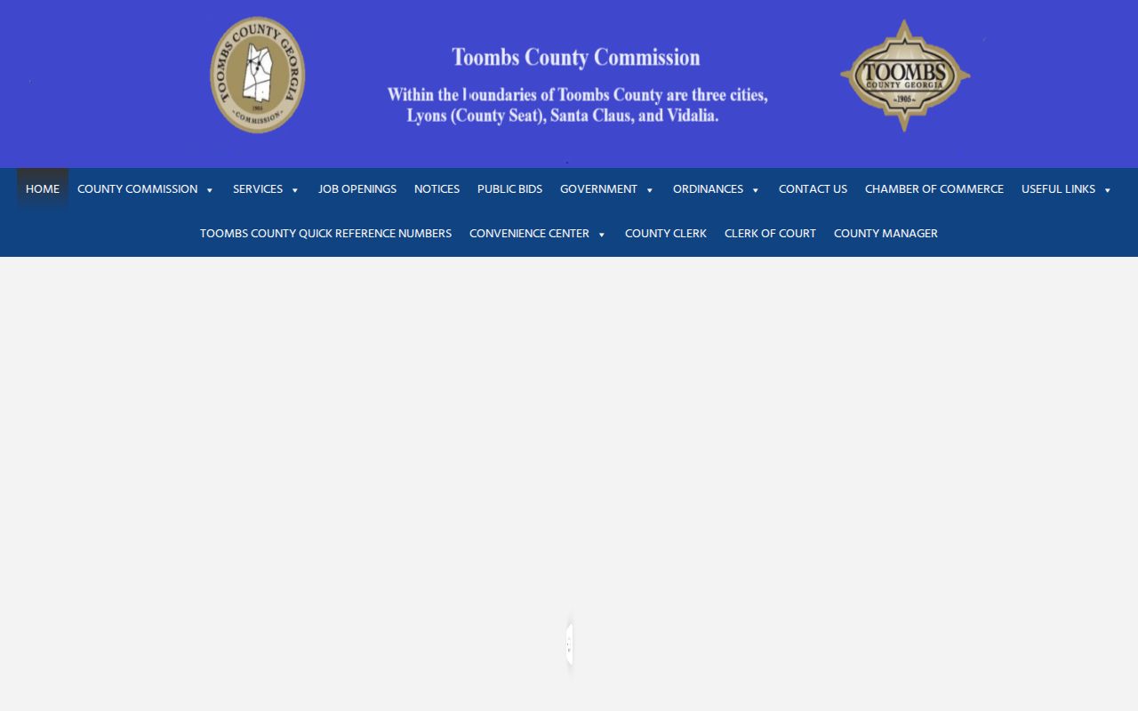 Toombs County courthouse square government-office information