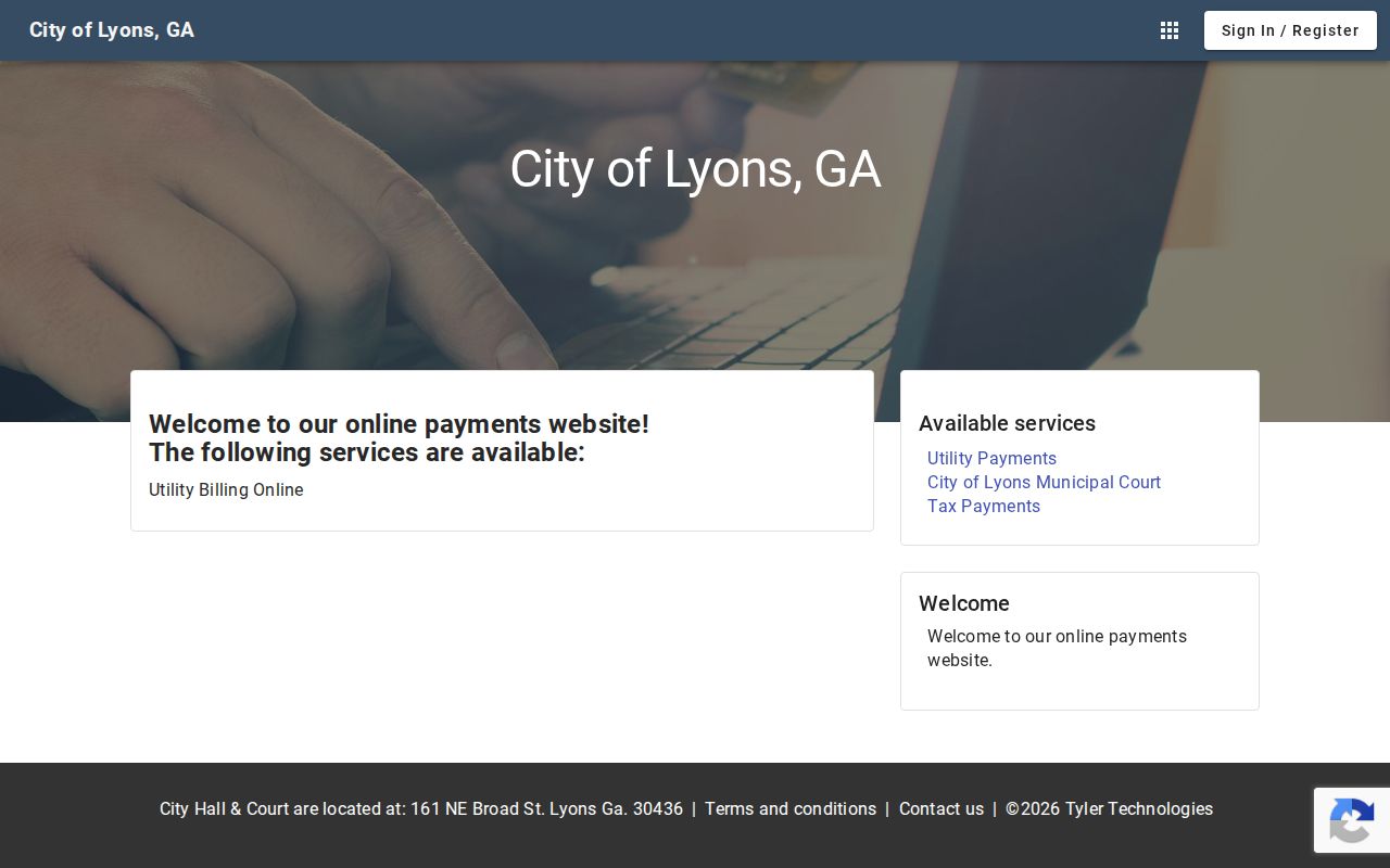 Blank Lyons municipal citation search interface